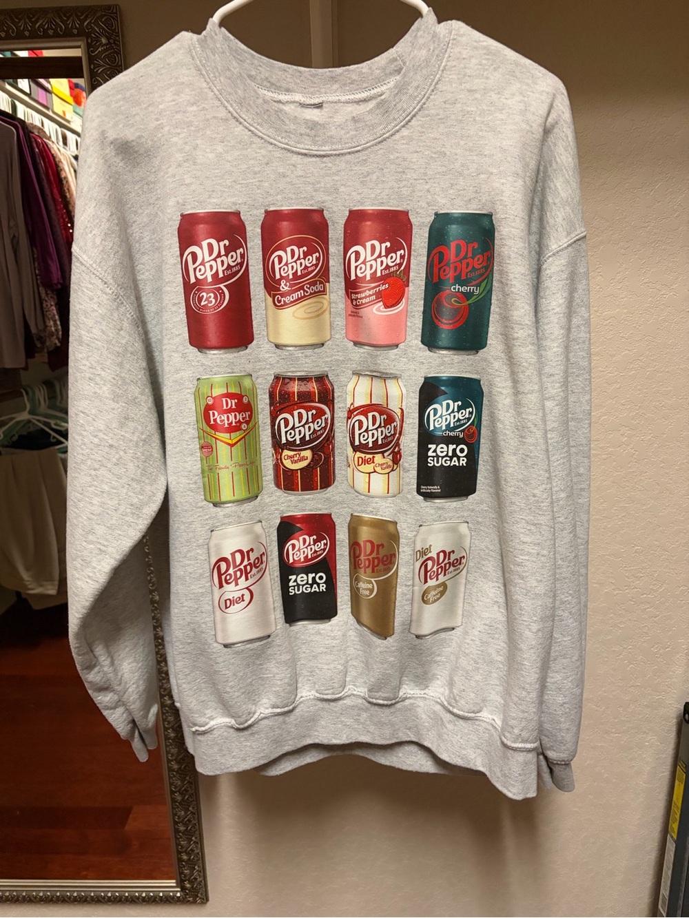 Graphic Dr. Pepper Crewneck Sweatshirt - Light Gray